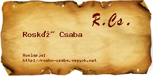 Roskó Csaba névjegykártya