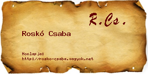Roskó Csaba névjegykártya
