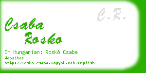 csaba rosko business card